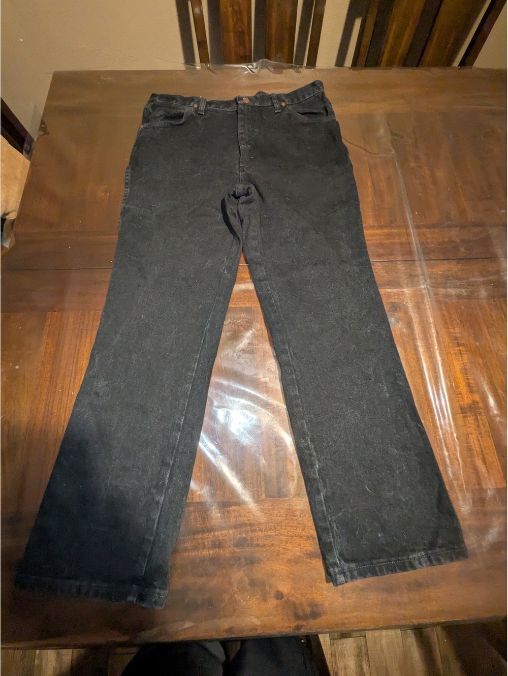 Wrangler Black Denim Jeans Relaxed Fit Men's 36 x 30